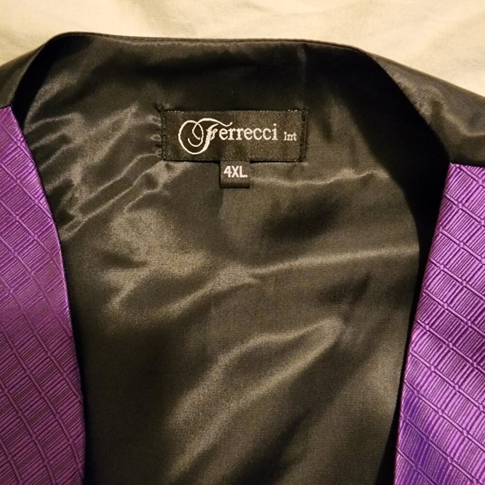 Ferrecci formal vest, 4xl, Purple - Picture 3 of 4
